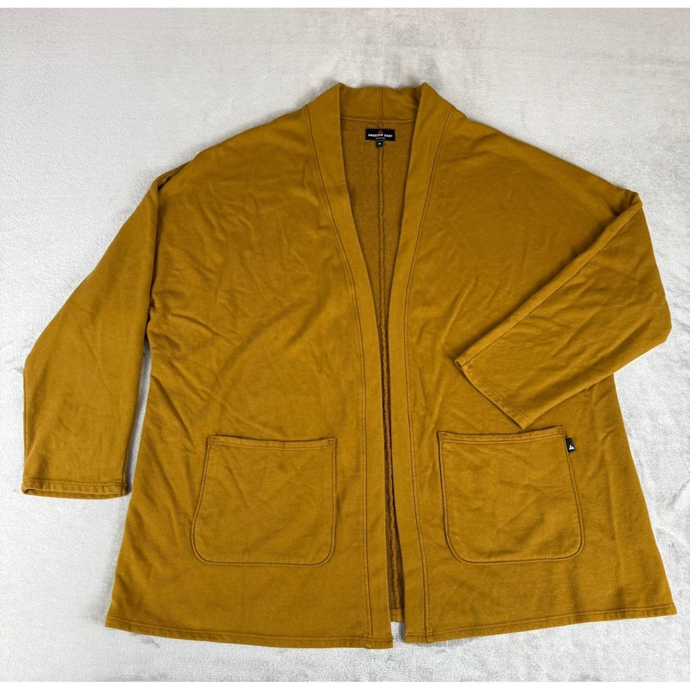American Giant French Terry Cardigan Womens XL Tapenade Yellow $115 USA New NWOT